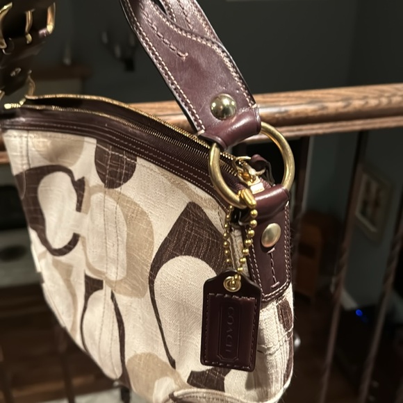 New with tags Coach signature c brown and tan purse - Picture 3 of 5